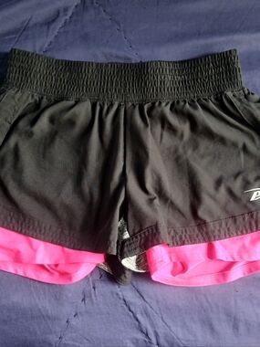 Pro Player Black and Hot Pink Layered Athletic Shorts Size Small